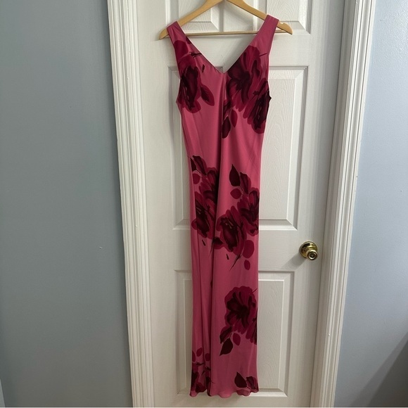 Vintage Dress Maxi Long Floral Pink Barbie Fairy Casual Vacation Size 10 Medium - Picture 5 of 8